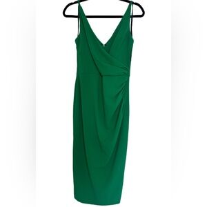 Betsy & Adam Green Draped Sheath Midi Dress Women’s Size 6